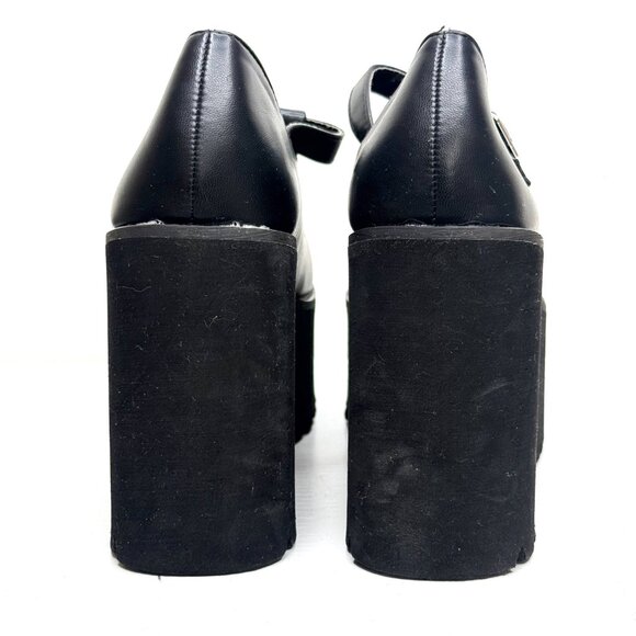 Mary Jane T Strap Gothic Whimsigoth Grundge Punk Academia Platform Heels 9 Black - Picture 3 of 9